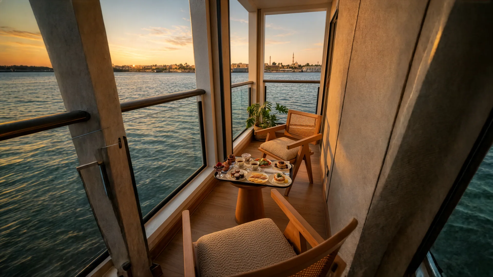 Indoor restaurant aboard Hathor